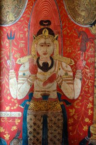 Murale sui muri del tempio di Kelaniya a Kelaniya Vihara, uno dei siti buddisti più sacri a circa sei miglia dalla capitale Colombo, Sri Lanka. 7 gennaio 2010 da Unknown